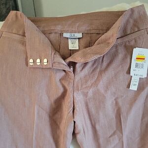 Joe B - kahki - Taupe Pants with Silver  Metallic Button Accents